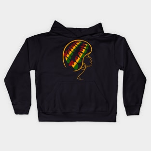 Natural Beauty  | Black Woman Art | Red Yellow Green Kids Hoodie